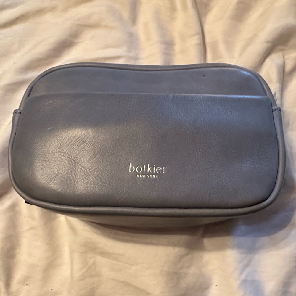 Botkier NY Blue Bedford Crossbody Bag Leather Double Adjustable Strap Purse